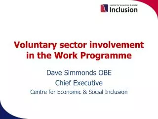Voluntary sector involvement in the Work Programme