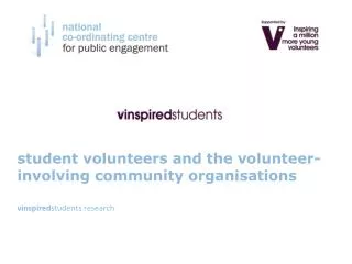 student volunteers and the volunteer-involving community organisations