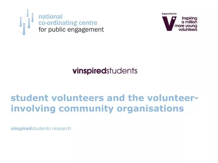 student volunteers and the volunteer involving community organisations