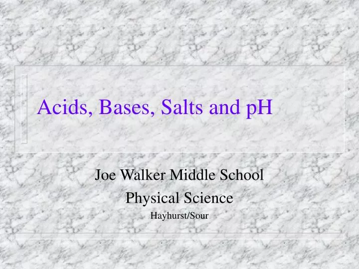 acids bases salts and ph