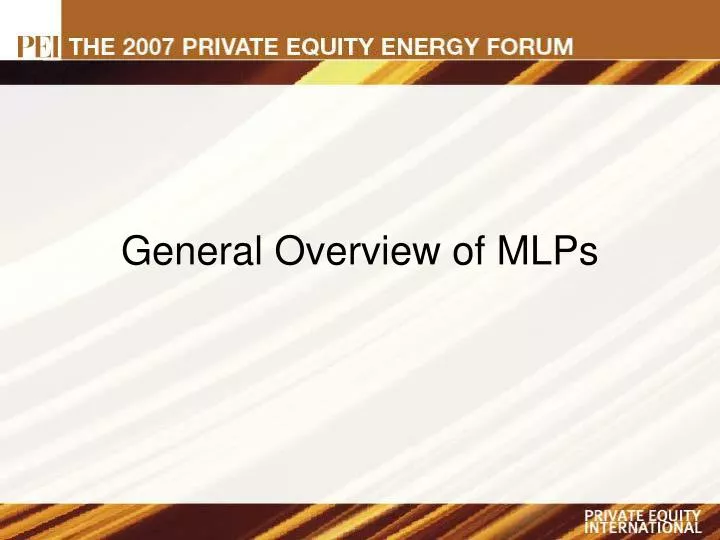 general overview of mlps