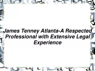 James Tenney Atlanta