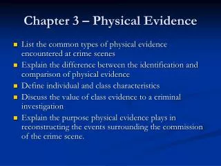 Chapter 3 – Physical Evidence