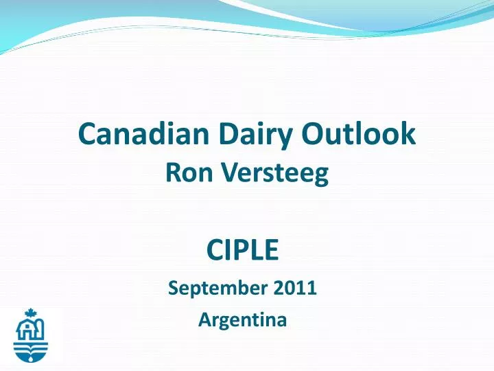 canadian dairy outlook ron versteeg