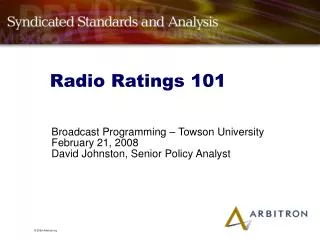 Radio Ratings 101