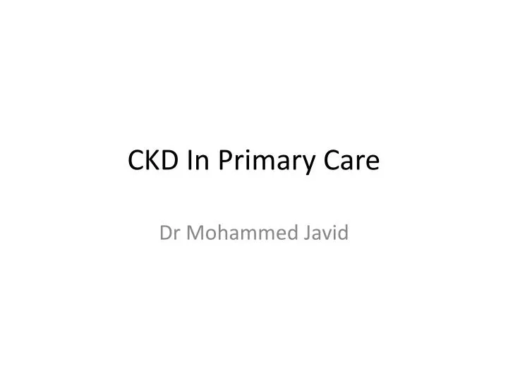 ckd in primary care