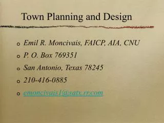 Town Planning and Design