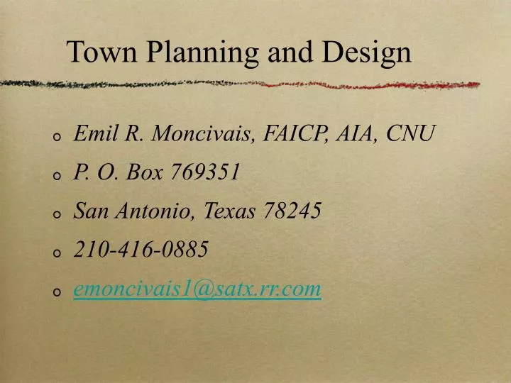 town planning and design