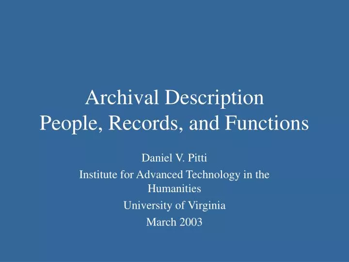 archival description people records and functions