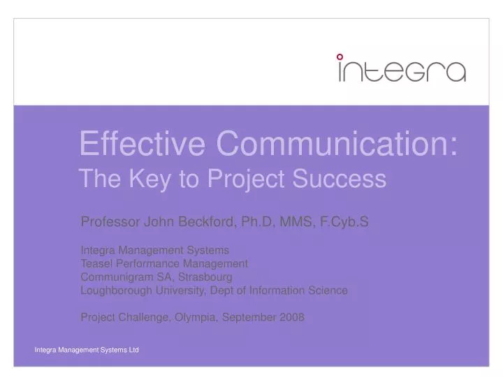 effective communication the key to project success