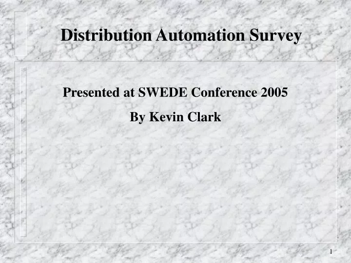 distribution automation survey