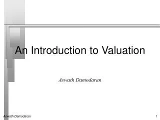 An Introduction to Valuation