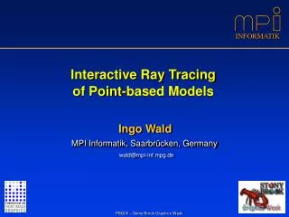 Interactive Ray Tracing of Point-based Models