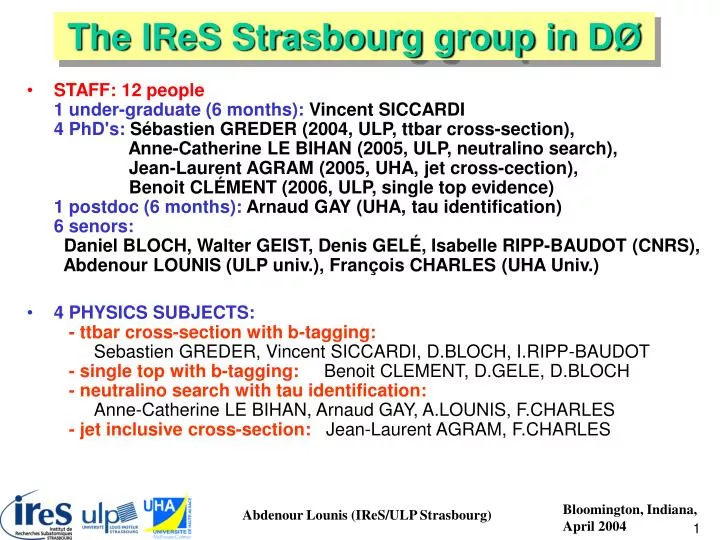 the ires strasbourg group in d