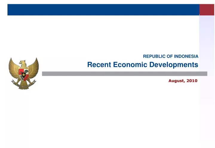 republic of indonesia recent economic developments
