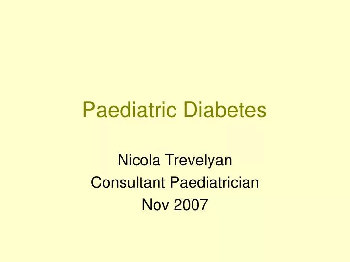 paediatric diabetes