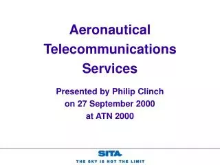 Presented by Philip Clinch on 27 September 2000 at ATN 2000