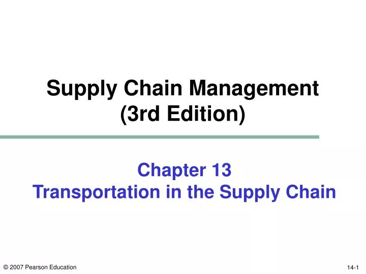 chapter 13 transportation in the supply chain