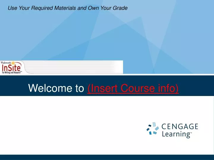 welcome to insert course info