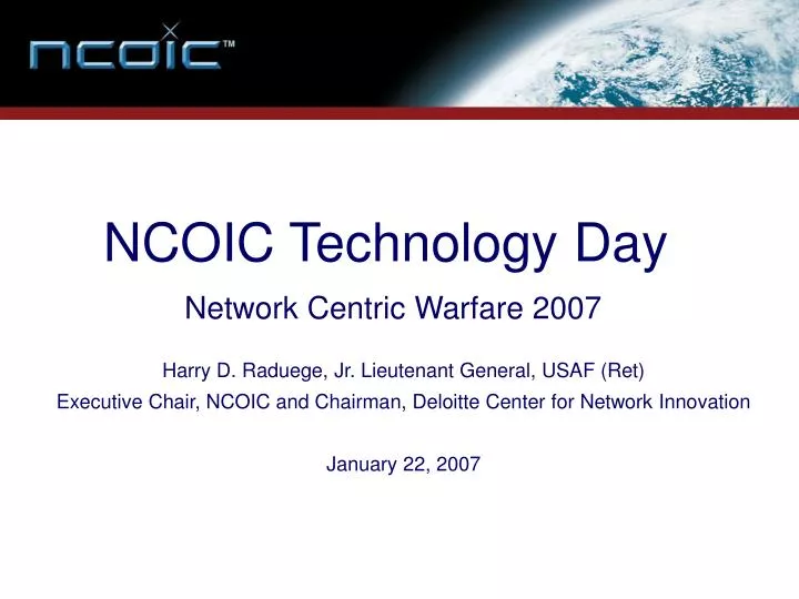 ncoic technology day network centric warfare 2007