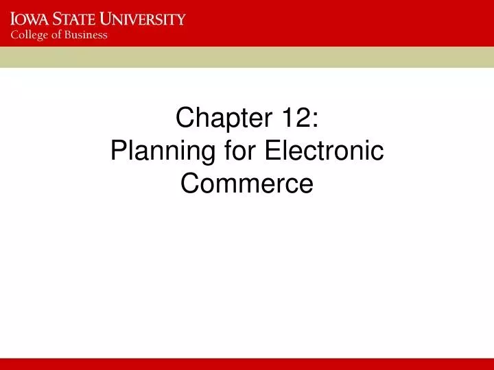 chapter 12 planning for electronic commerce