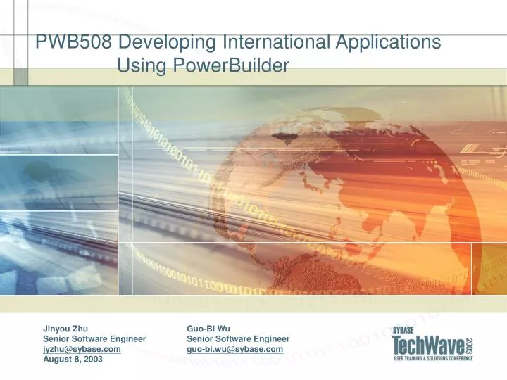 pwb508 developing international applications using powerbuilder