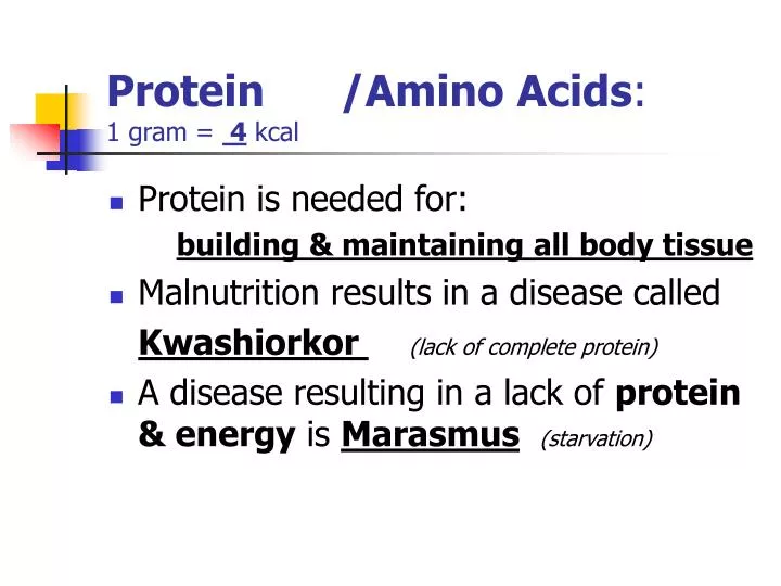 protein amino acids 1 gram 4 kcal