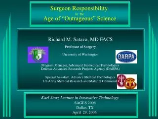 Karl Storz Lecture in Innovative Technology SAGES 2006 Dallas, TX April 29, 2006