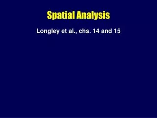 Spatial Analysis