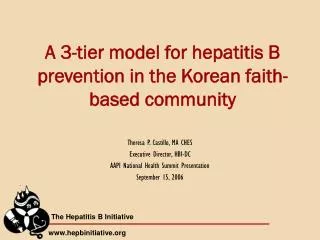 A 3-tier model for hepatitis B prevention in the Korean faith-based community