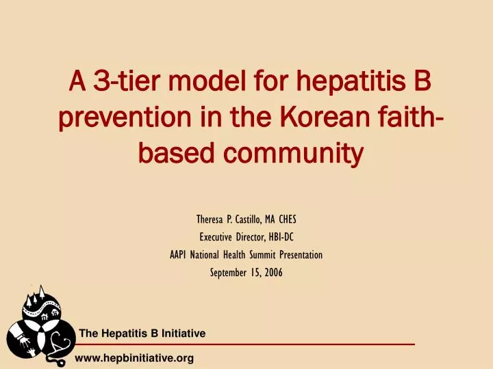 a 3 tier model for hepatitis b prevention in the korean faith based community