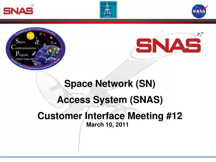 space network sn access system snas customer interface meeting 12