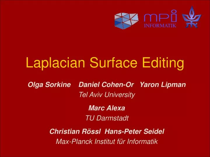 laplacian surface editing