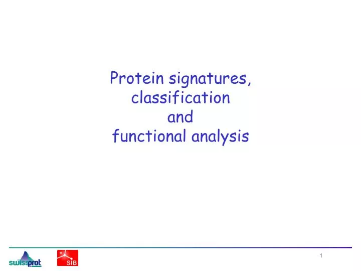 protein signatures classification and functional analysis