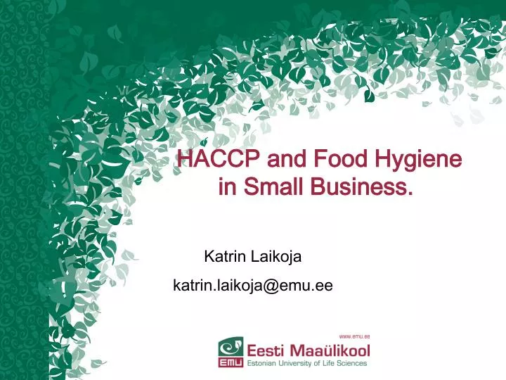 haccp and food hygiene in small business