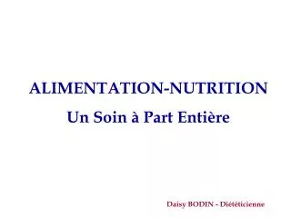 alimentation nutrition un soin part enti re