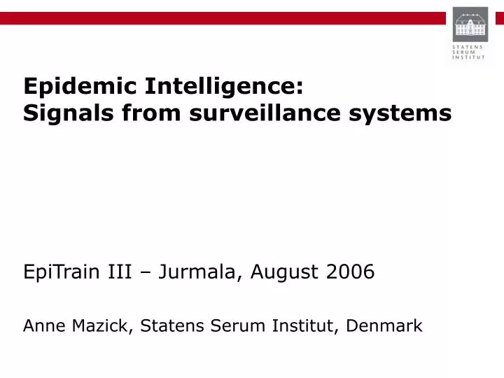 epidemic intelligence signals from surveillance systems