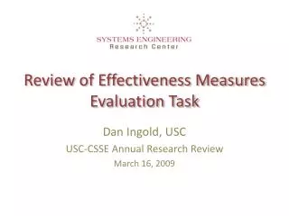 Review of Effectiveness Measures Evaluation Task