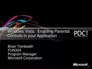 Windows Vista: Enabling Parental Controls in your Application