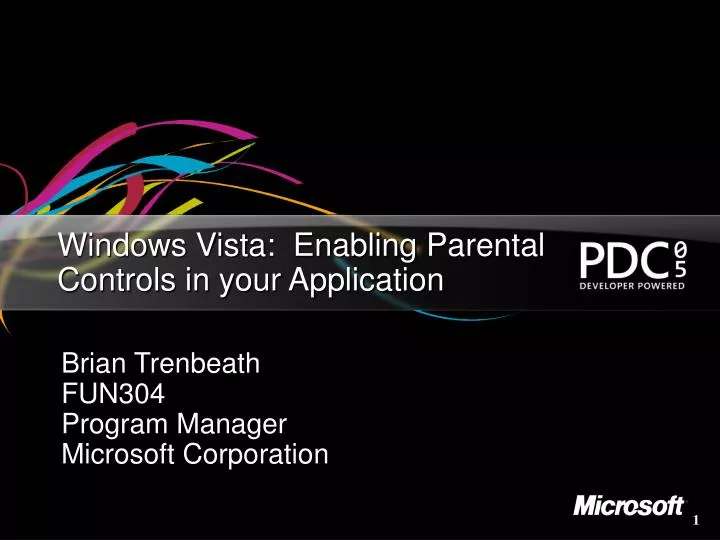 windows vista enabling parental controls in your application