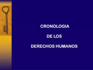 CRONOLOGIA DE LOS DERECHOS HUMANOS