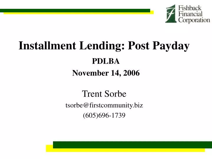 installment lending post payday