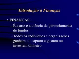 introdu o finan as