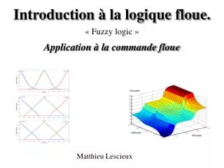 Introduction à la logique floue. Application à la commande floue