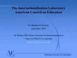 The Internationalization Laboratory American Council on Education