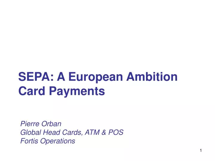 sepa a european ambition card payments