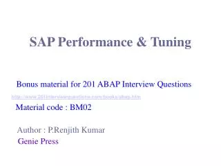 SAP Performance &amp; Tuning