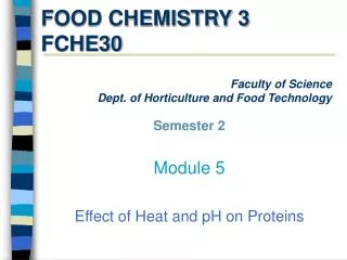 FOOD CHEMISTRY 3 FCHE30
