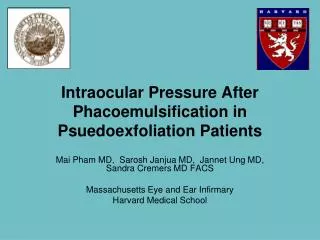 Intraocular Pressure After Phacoemulsification in Psuedoexfoliation Patients