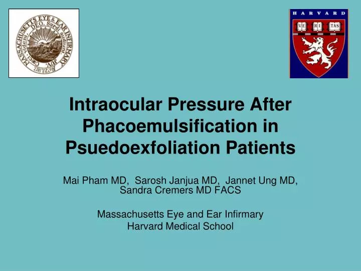intraocular pressure after phacoemulsification in psuedoexfoliation patients